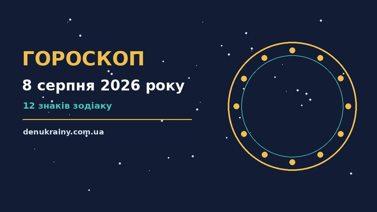 Зодіакальний фон із нотами суботи 8 серпня 2026 року — гороскоп і практичні поради